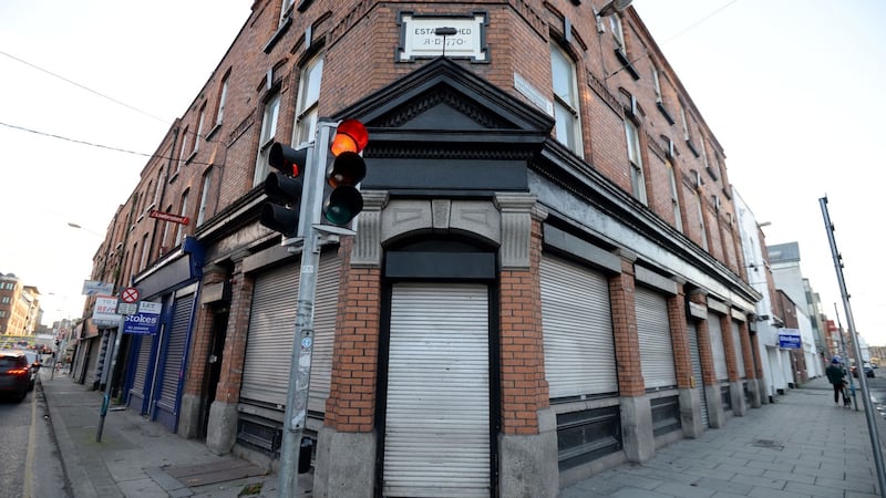 The Dice Bar on Dublin’s Benburb Street, which has closed after 25 years, due to the Covid 19 pandemic. Photograph: Alan Betson/ The Irish Times