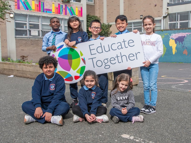 Some pupils wear the old uniform of St Mary's Primary School while others have oped not to —  a policy which was agreed with parents.