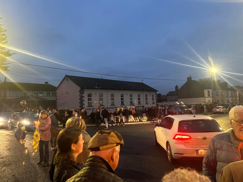 Demonstration in Ballaghaderreen: tensions rose in the town when gardaí responded to an incident of trespassing at a derelict building in the town involving two teenagers 