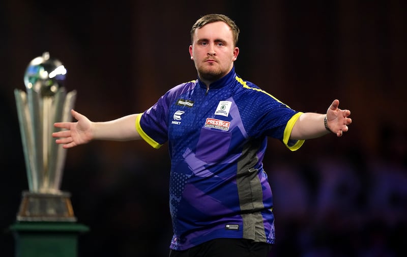 Luke Littler was rewarded for his remarkable run to the World Championship final with a place in the Premier League. Photograph: Zac Goodwin/PA Wire

