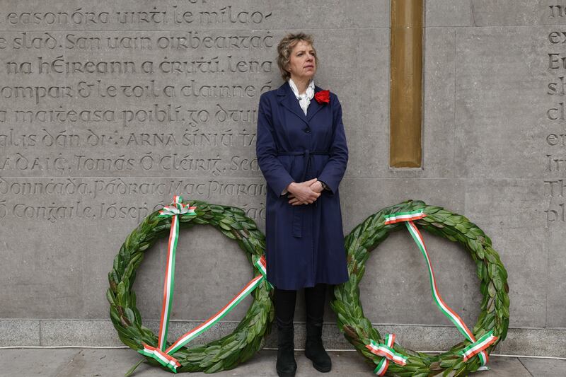 Labour Party leader Ivan Bacik at a James Connolly commemoration in Arbour Hill, Dublin. Photograph: Conor Ó Mearáin/Collins