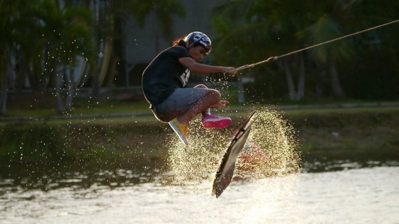 Wakeboarding at Taco Lake, just outside Bangkok. Photograph: tacolake.com