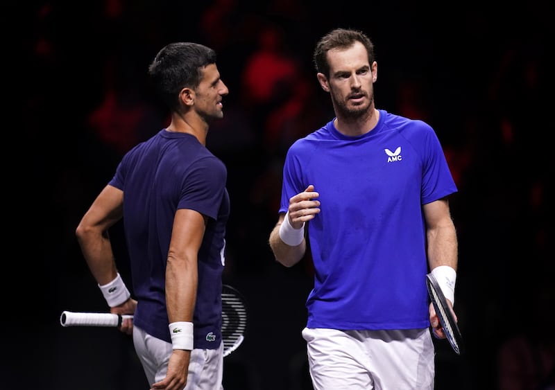 Novak Djokovic and Andy Murray. Photograph: John Walton/PA Wire
