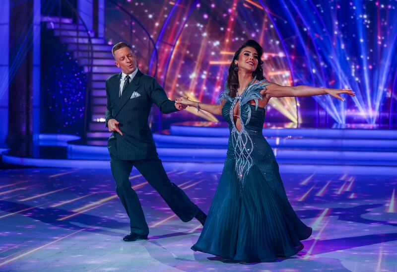 Suzanne Jackson and dance partner Michael Danilczuk during Dancing With The Stars. Photograph: Kyran O’Brien
