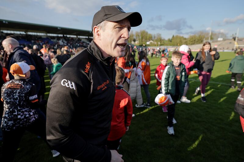 Armagh manager Kieran McGeeney after the game. Photograph: Laszlo Geczo/Inpho