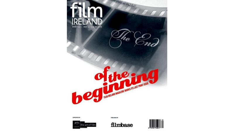 The last print issue of Film Ireland (centre) and two of the magazines from its 25-year back catalogue