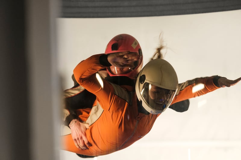 Friends enjoying indoor skydiving at We Are Vertigo, Belfast