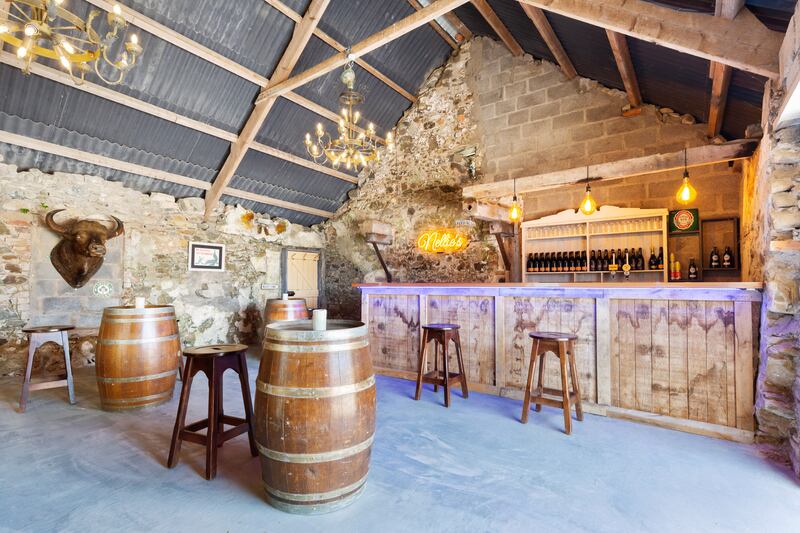 A converted barn is now a bar