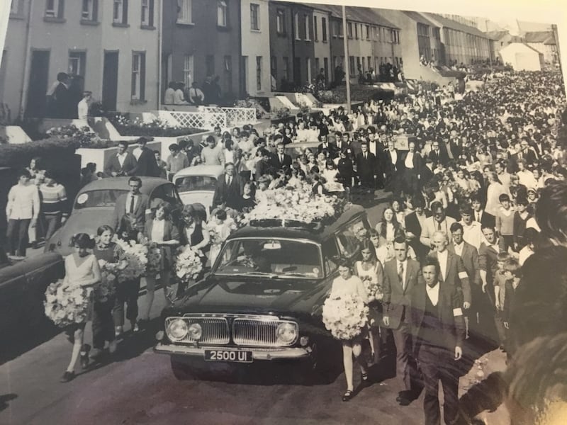 The funeral of Annette McGavigan, who was killed age 14 in 1971. Photograph: courtesy of McGavigan family