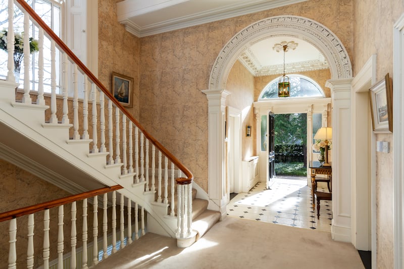 The property has a spacious hallway with incredible period detailing