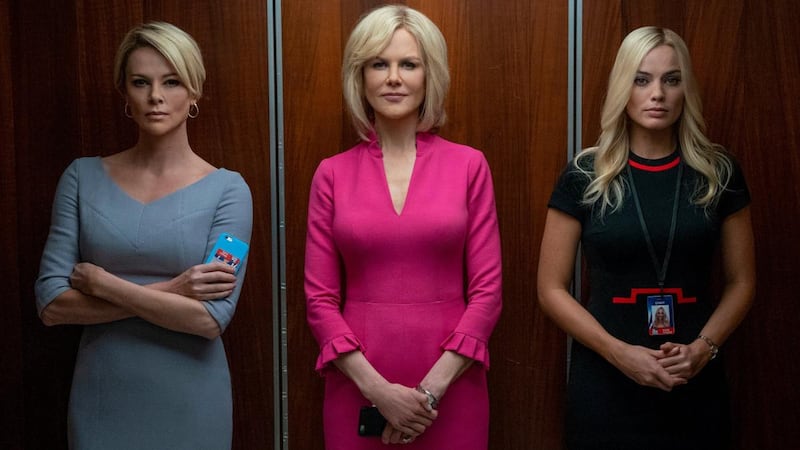 Bombshell: Charlize Theron as Megyn Kelly, Nicole Kidman as Gretchen Carlson and Margot Robbie in Bombshell. Photograph: Hilary B Gayle/Lionsgate