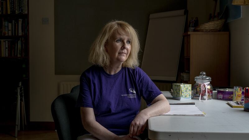 Catherine McBennett, whose teenage daughter killed herself in 2005 in Co Tyrone, at the Niamh Louise Foundation, a suicide support charity in her daughter’s name, in Dungannon. Photograph: Andrew Testa/The New York Times