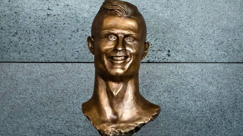 The bust of Portuguese soccer player Cristiano Ronaldo at Madeira’s airport in Santa Cruz. File photograph: Epa/Gregorio Cunha