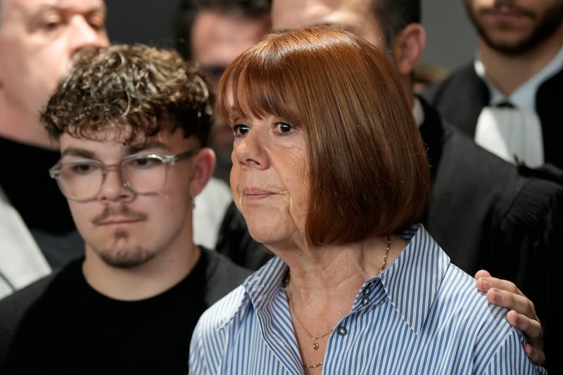 Gisèle Pelicot gives a statement inside the courthouse in Avignon, France, on Thursday. Photograph: Julien Goldstein/Getty Images