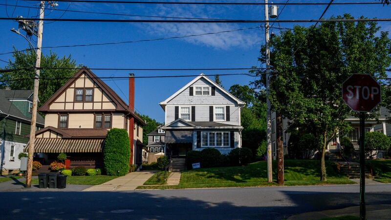 Joe Biden’s former home on Washington North Avenue, in Scranton, Pennsylvania.  Photograph: Eric Baradat / AFP via Getty