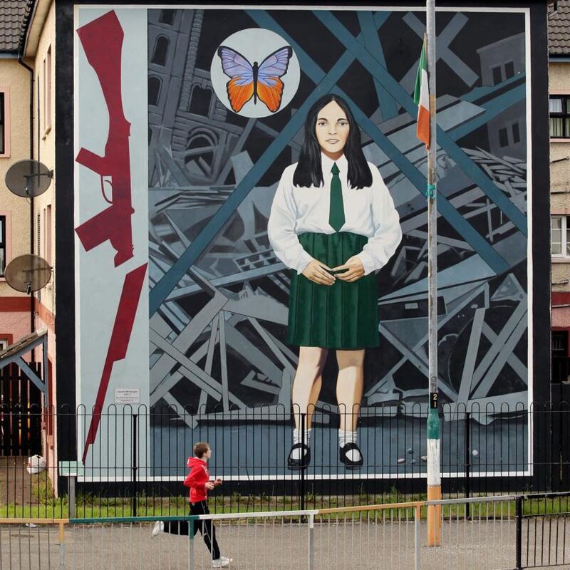 A mural in the Bogside area of Derry close to where the Bloody Sunday killings took place. Photograph: Oli Scarff/Getty Images