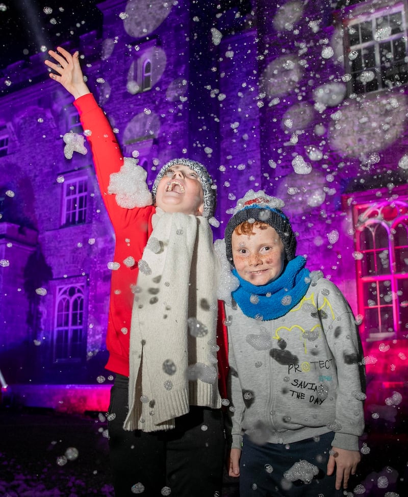 Christian Doyle from Edenderry and Darragh Chaney from Clondalkin at the launch of the Enchanted Kingdom at Slane Castle. Photograph: Gareth Chaney