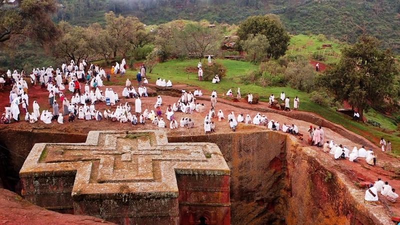 One of the 11 churches of Lalibela, hewn from rock and earth. Photograph: Getty Images