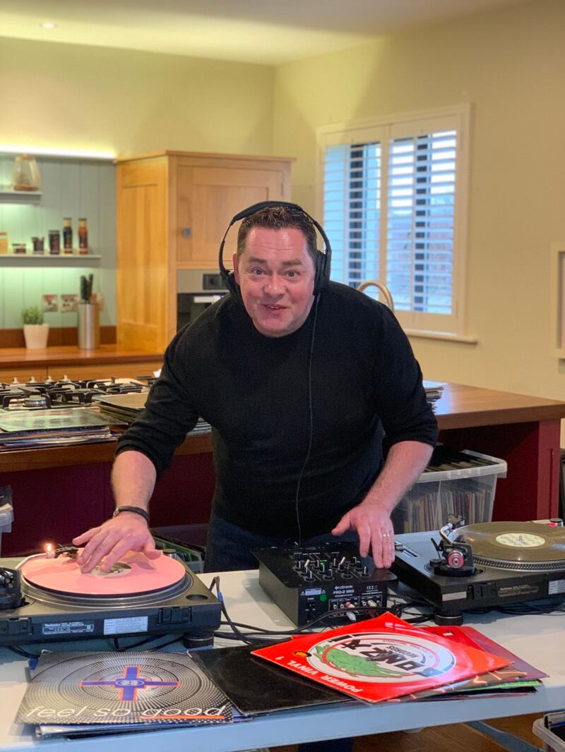 ‘I am definitely going to do a bit of recording at some stage, even though I’m a bit rusty at mixing right now.’ Chef Neven Maguire playing his decks at home.