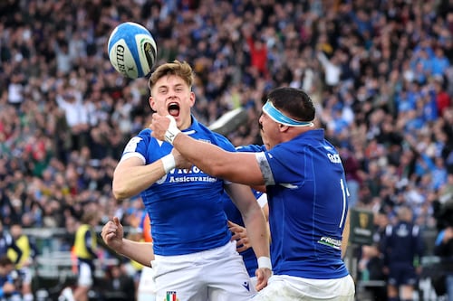 Louis Lynagh grabs debut try as Italy beat Scotland in Rome 