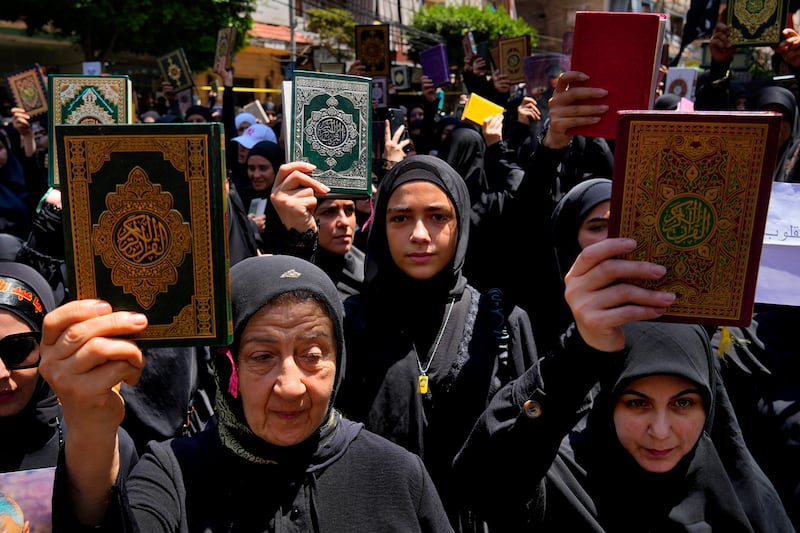 The desecration of the Islamic holy book in Sweden sparked outrage in several countries. Photograph: Bilal Hussein/AP 