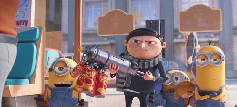 Minions: The Rise Of Gru - with the suited-up Gru (voiced by Steve Carell). Photograph: PA