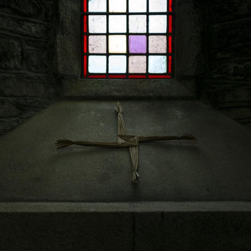 A hand-woven St Brigid’s Cross on display in the cathedral. Photograph: Paulo Nunes dos Santos/New York Times