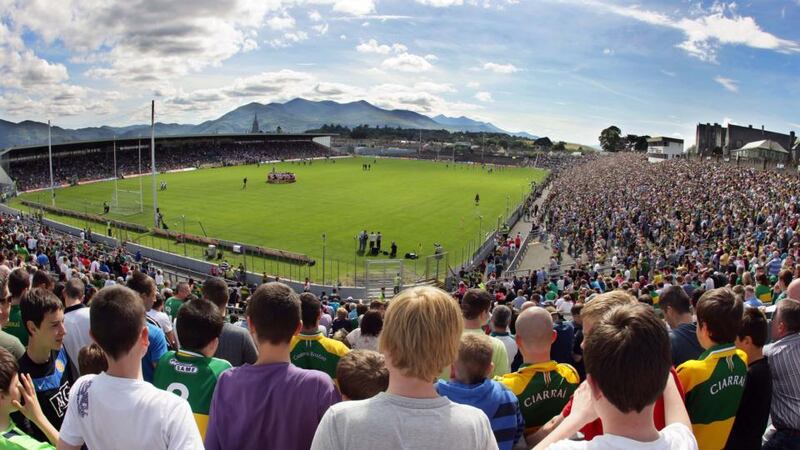 A large crowd await the start of the match between Kerry and Tyrone in Fitzgerald Stadium. Photo: Cathal Noonan /Inpho