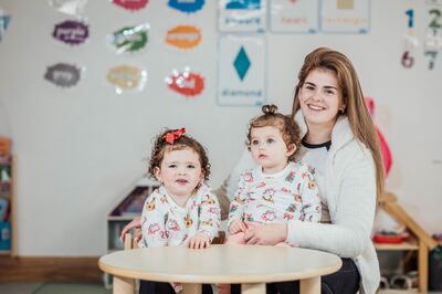 Jodie Reeves with her two daughters, Jayda-Cathyann (3) and Rylee (1), pictured at the Southside Child and Family Centre. Photograph. Brian Arthur