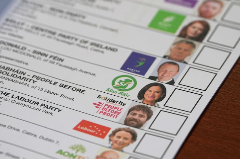 Dublin Central ballot paper. Brian Lawless/PA Wire