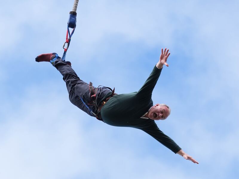 A bungee jump at Eastbourne Borough Football Club in East Sussex. Photograph: Gareth Fuller/PA Wire