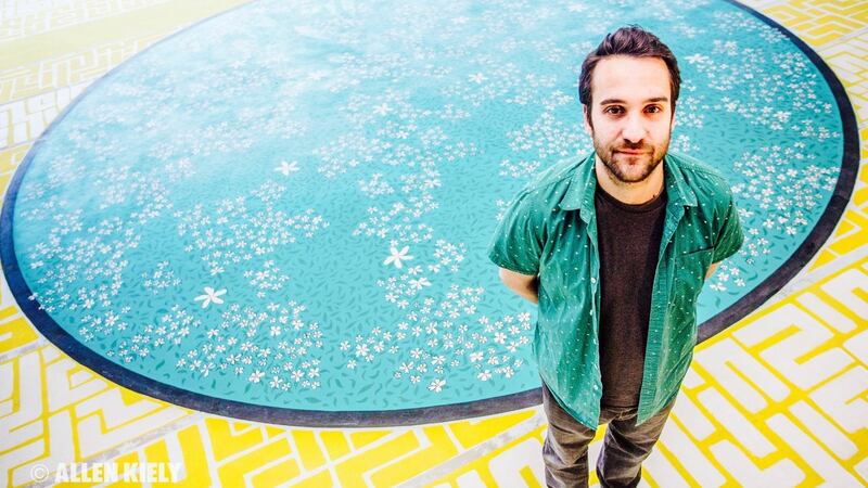 David Uda at his memorial floorpiece ‘Bloom’ on the 69th floor of 4 WTC. Photograph: Allen Kiely