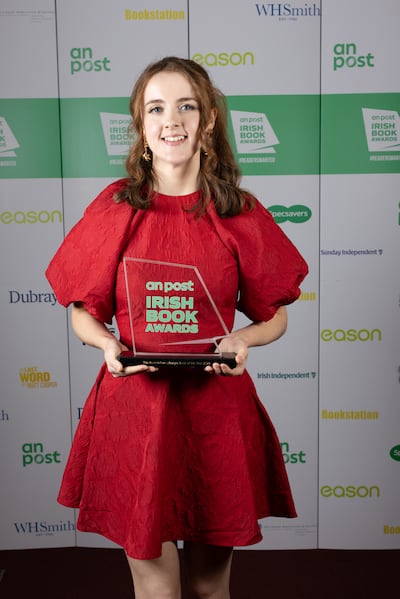 Molly Nic Céile, winner of the Lifestyle Book of the Year, with Gaeilge i Mo Chroí.