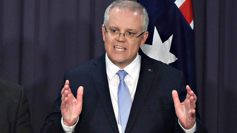 Scott Morrison, Australia’s new prime minister, in Canberra: “Paul Hewson, better known as Bono, said: ‘There is a continent, Africa, being consumed by flames’,” he said. Photograph:  Mark Graham/Bloomberg