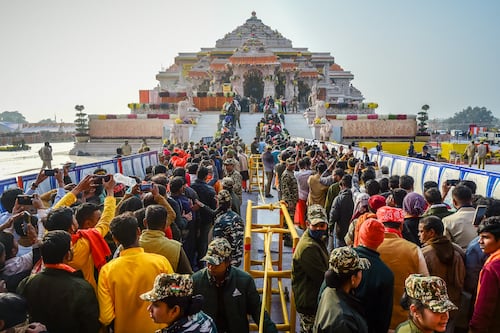 Indian PM Modi’s showpiece temple springs a monsoon leak 