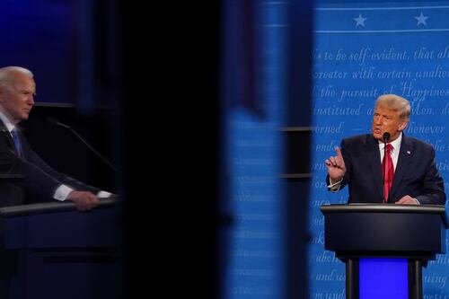 US election: Trump and Biden trade blows in less chaotic presidential debate