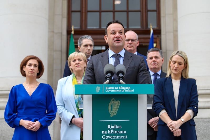 Taoiseach Leo Varadkar on the steps of Government Buildings on March 20th