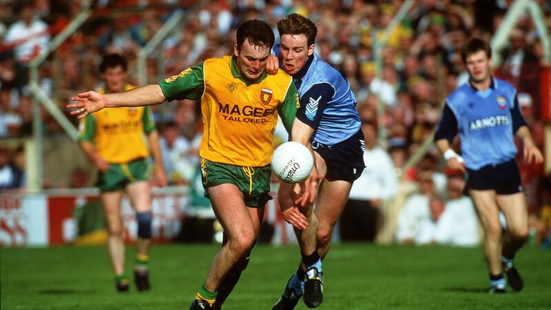 Anthony Molloy of Donegal during the county’s All-Ireland victory over Dublin in 1992. Photograph: Billy Stickland/Inpho