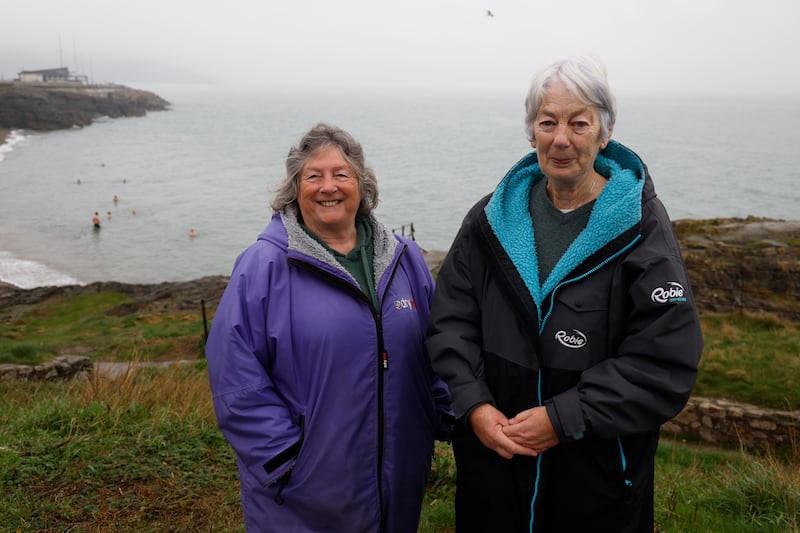 Carmel Egan and Jacinta Douglas at Ladies Cove in Greystones.  Photograph Nick Bradshaw