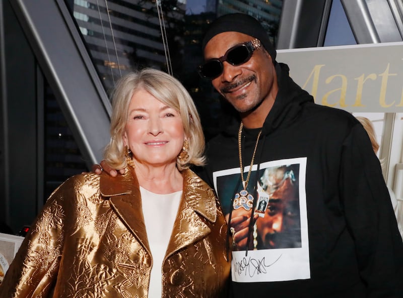 Martha Stewart and Snoop Dogg at Stewart's 100th Book Party Celebration. Photograph: Astrid Stawiarz/Getty Images 