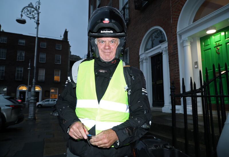 Gerry 'The Monk' Hutch pictured this evening at the Dublin City Sheriff's office on Fitzwilliam Square where he formally registered his candidacy for the forthcoming general election. Photograph: Colin Keegan, Collins Dublin