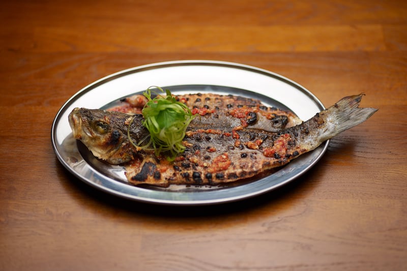 Whole seabass at Achara. Photograph: Fran Veale 