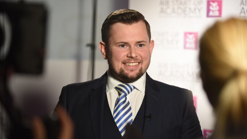 Niall Harty from Origin Bars, one of the 22 shortlisted companies taking part in the pitch day. Photograph: Conor Mulhern