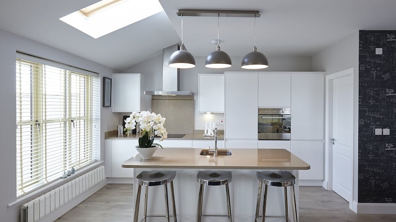 Typically, house builders will have selected kitchen types with broad appeal such as  this one at Piper’s Hill in Naas, Co. Kildare.