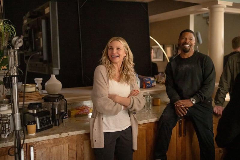 Cameron Diaz and Jamie Foxx on the set of Back In Action. Photograph: John Wilson/Netflix