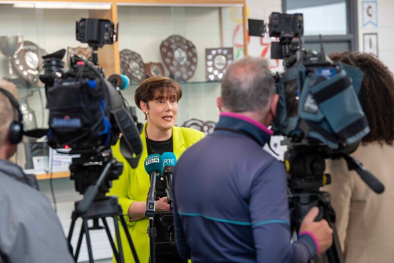 Minister for Education Norma Foley at St Michael's school in Listowel Co Kerry today. Photograph: Domnick Walsh