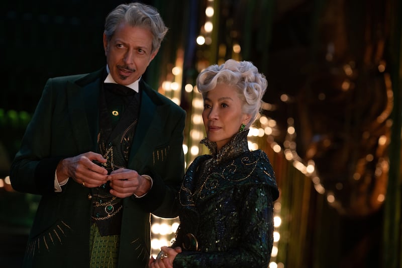 Jeff Goldblum as the wizard and Michelle Yeoh as Madame Morrible in Wicked. Photograph: Universal Pictures