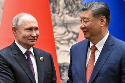 Chinese president Xi Jinping and Russian leader Vladimir Putin meet in Beijing last May. Photograph: Sergei Bobylev/AP