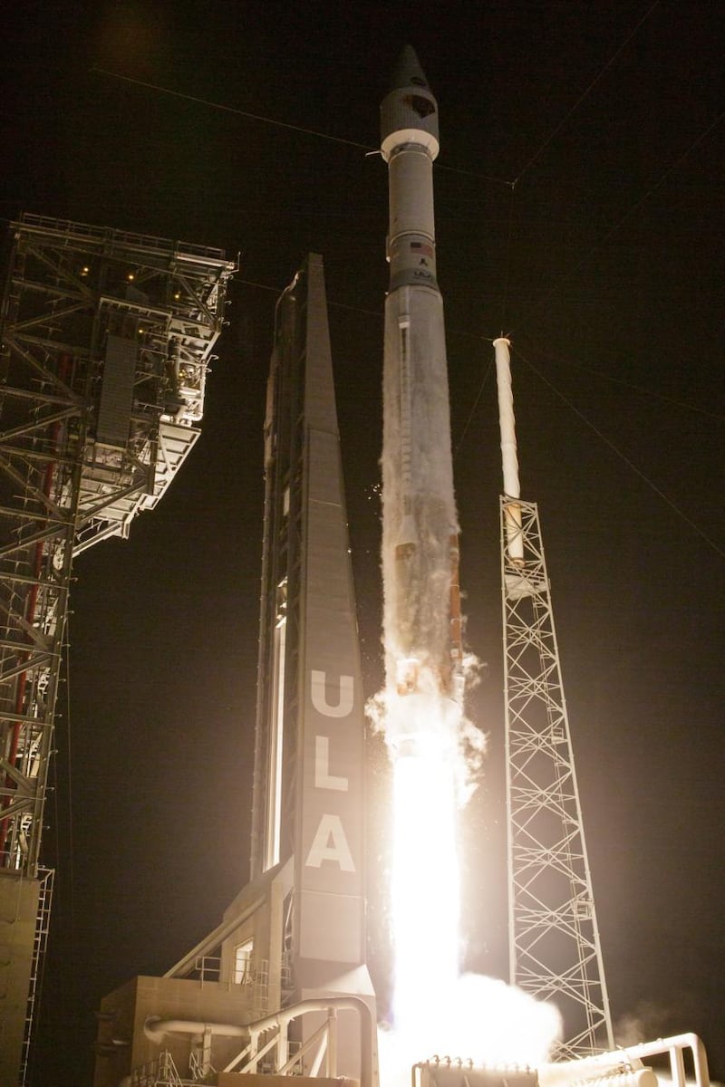 Nasa’s  Lucy spacecraft launches from  Cape Canaveral, in Florida. Photograph: Bill Ingalls /Nasa/EPA