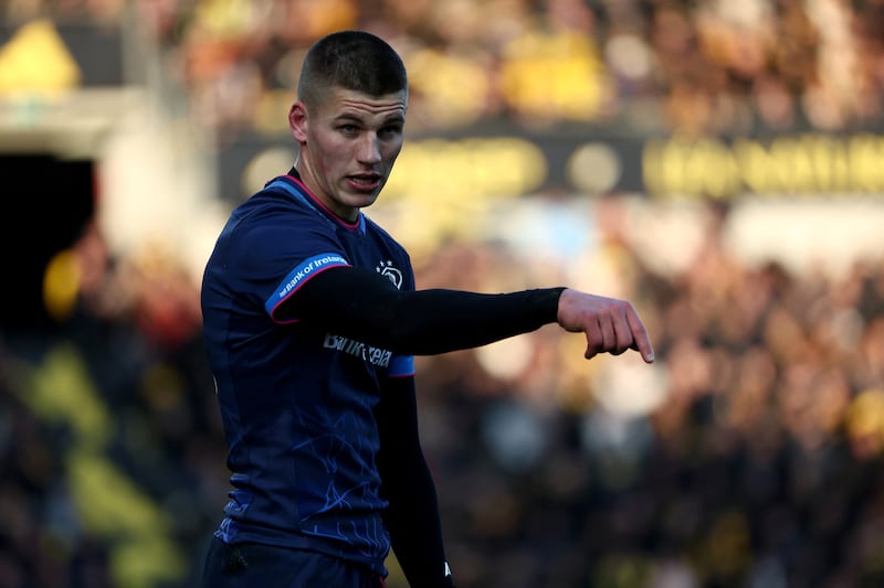 Leinster's outhalf Sam Prendergast. Photograph: Romain Perrocheau/Getty